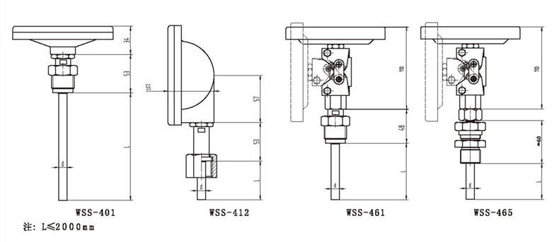 WSS工業雙金屬溫度計（通用型螺紋式）_http://m.512sc.cn_雙金屬溫度計_第3張