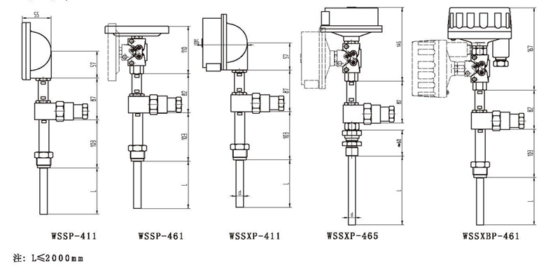 WSSX工業雙金屬溫度計（一體化型螺紋式）_http://m.512sc.cn_雙金屬溫度計_第3張