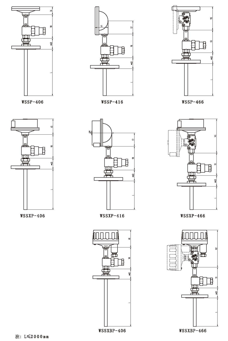 WSSX工業(yè)雙金屬溫度計(jì)（一體化型法蘭式）_http://m.512sc.cn_雙金屬溫度計(jì)_第3張