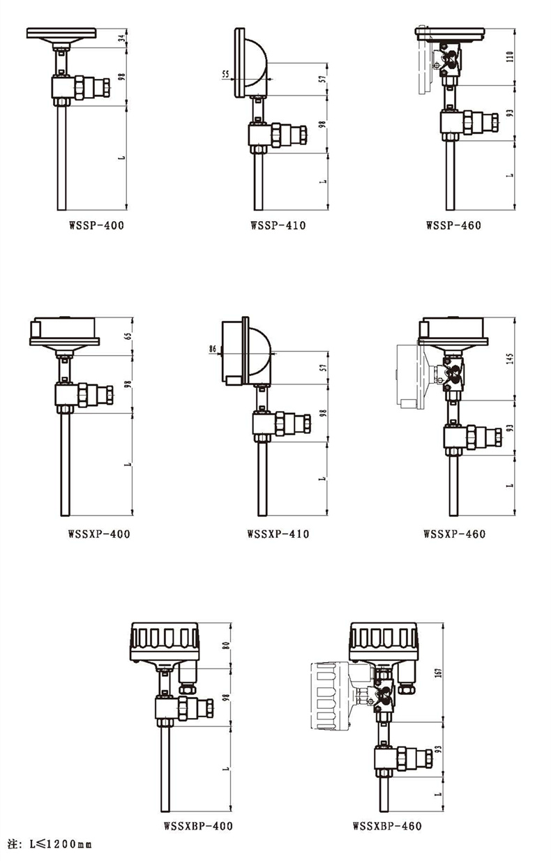 WSSX工業雙金屬溫度計（一體化型無固定裝置）_http://m.512sc.cn_雙金屬溫度計_第3張